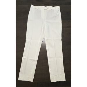 Talbots Petites Classic Highwaist Straight Pant 4P Off White Old Money Coastal